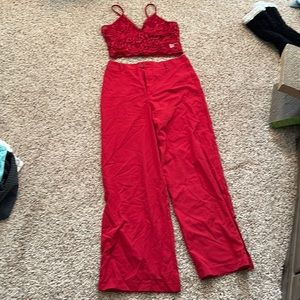Red pant outfit